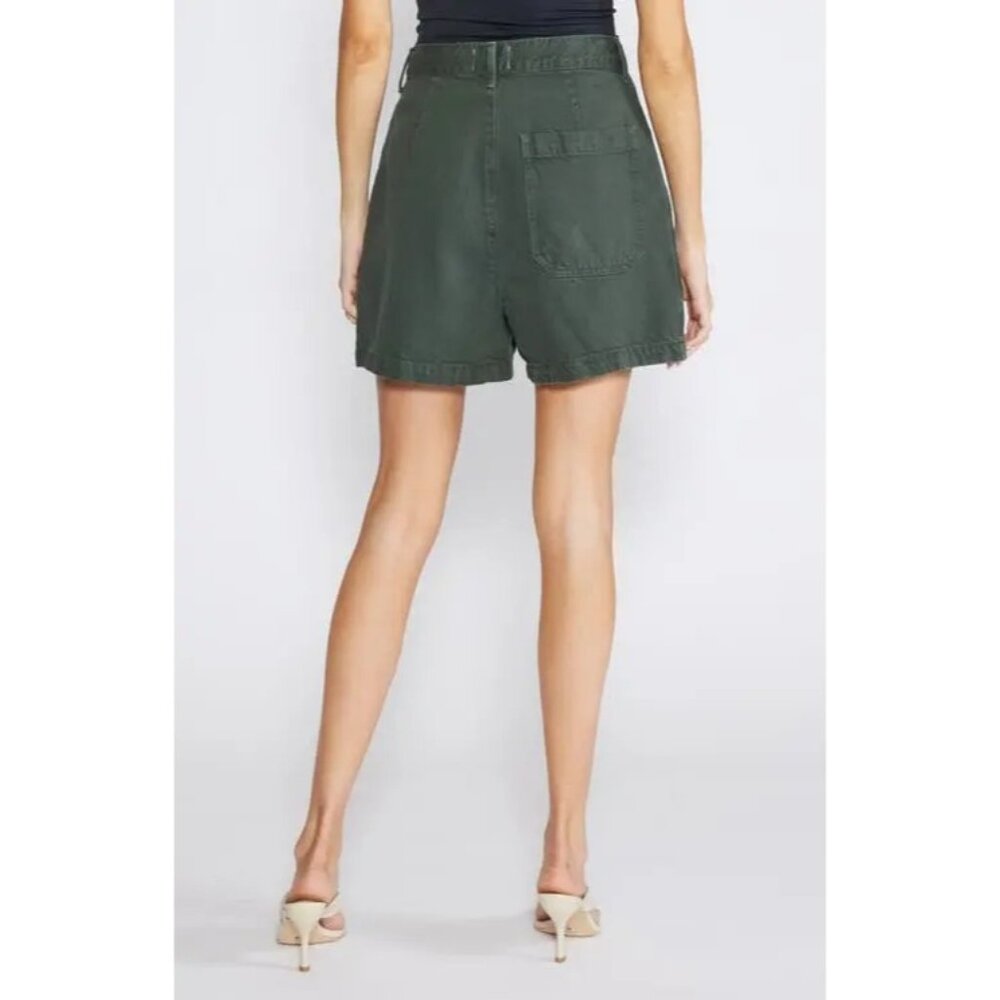 Etica Max Pleated Short Women's Size 30 Seaweed Green Eco-Friendly Cotton Blend - Picture 10 of 16